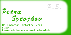 petra sztojkov business card